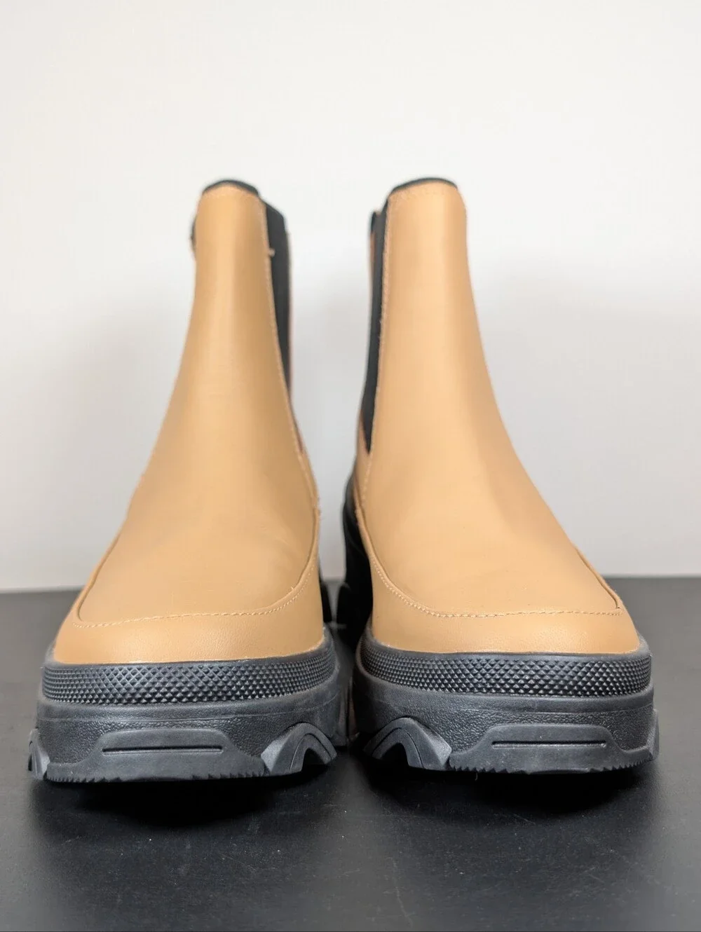 Sorel Brex Waterproof Platform Chelsea Boots Tawny Buff Tan Leather Womens 8